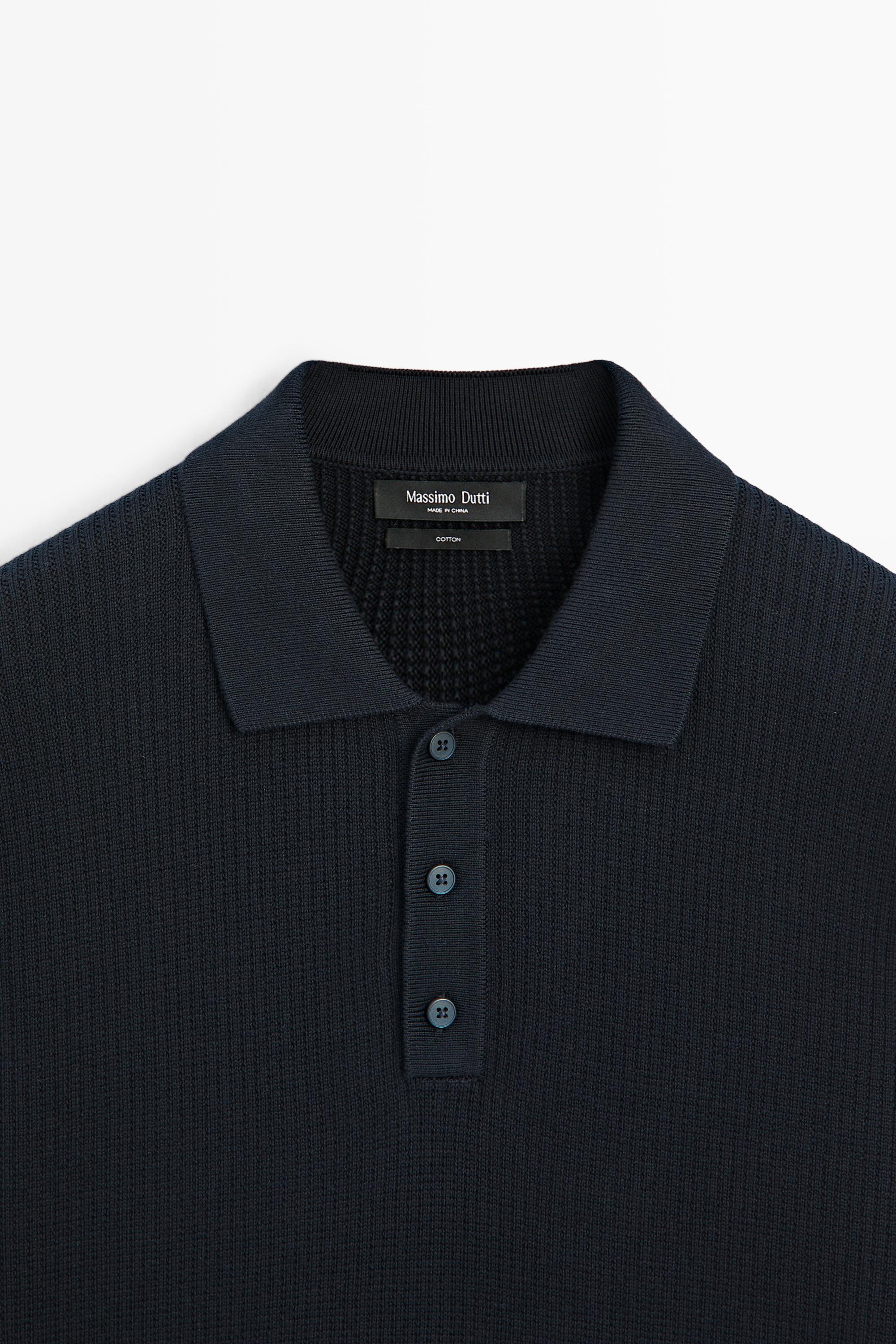 Pull en maille col polo boutonné